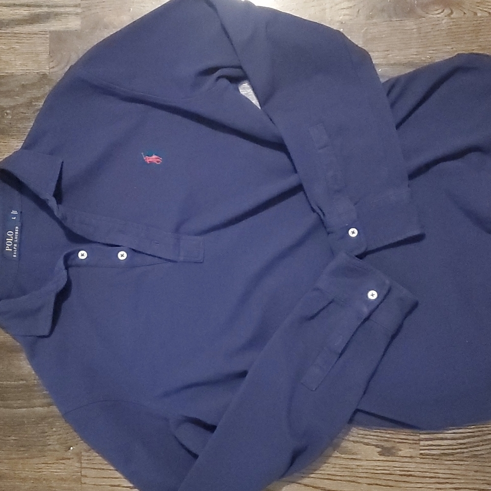 POLO Ralph Lauren Men's Long Sleeve Polo Large Navy